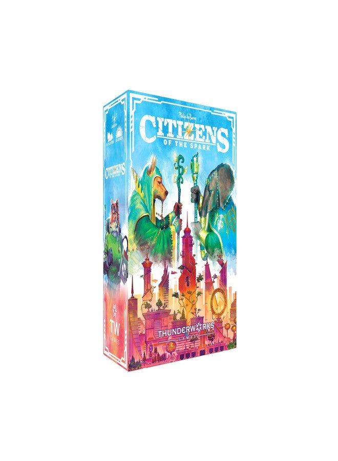ثاندر وركس جيمز لعبة Citizens of The Spark اللوحية | لعبة استراتيجية لاختيار البطاقات وتكوين مجموعات ذكية | لعبة بناء لوحات تنافسية | حيوانات خيالية علمية | من 1 إلى 5 لاعبين، من عمر 14 عامًا فما فوق | من 45 إلى 60 دقيقة | ألعاب Thunderworks - Image 1